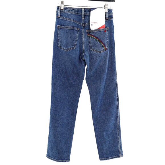 Sundry Button Fly Jeans Womens 24 Blue Boho Hippie 70S Casual Chic Retro Playful - Picture 5 of 10